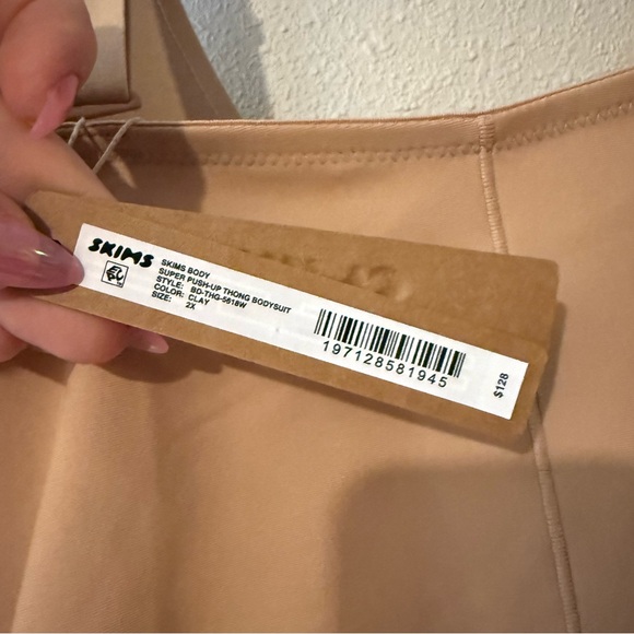 SKIMS Body Super Push-up Thong Bodysuit Clay Size 2X - Picture 4 of 4